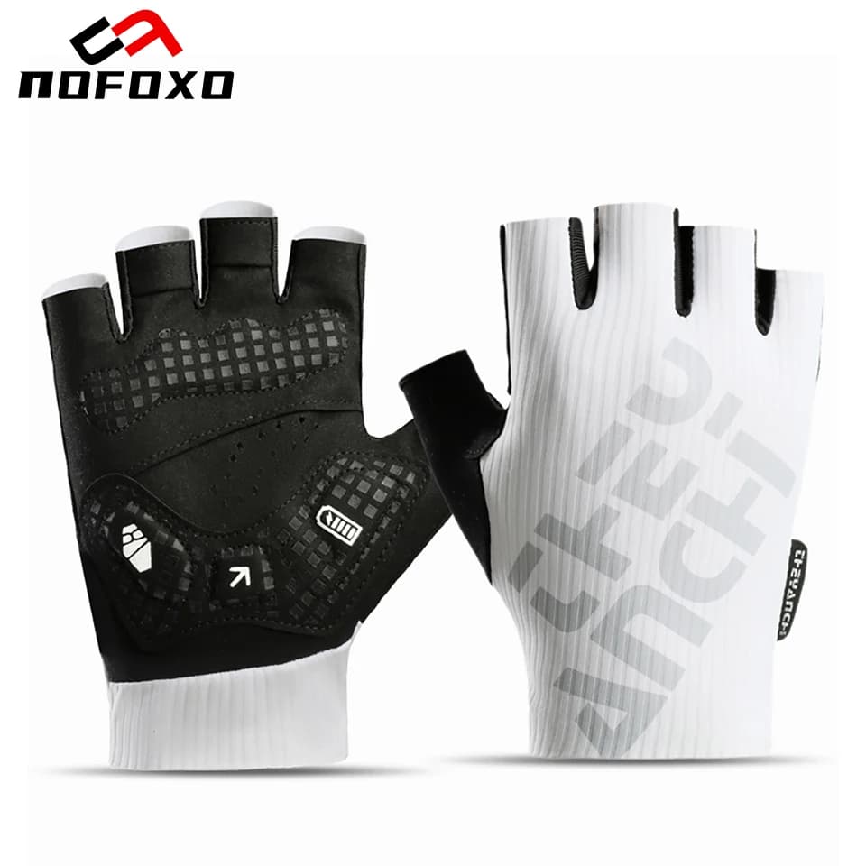 Guanti da ciclismo NOFOXO Guanti da bici con assorbimento degli urti Guanti sportivi antiscivolo con cuscinetti per il palmo in SBR per uomo e donna Guanti sportivi traspiranti a mezze dita