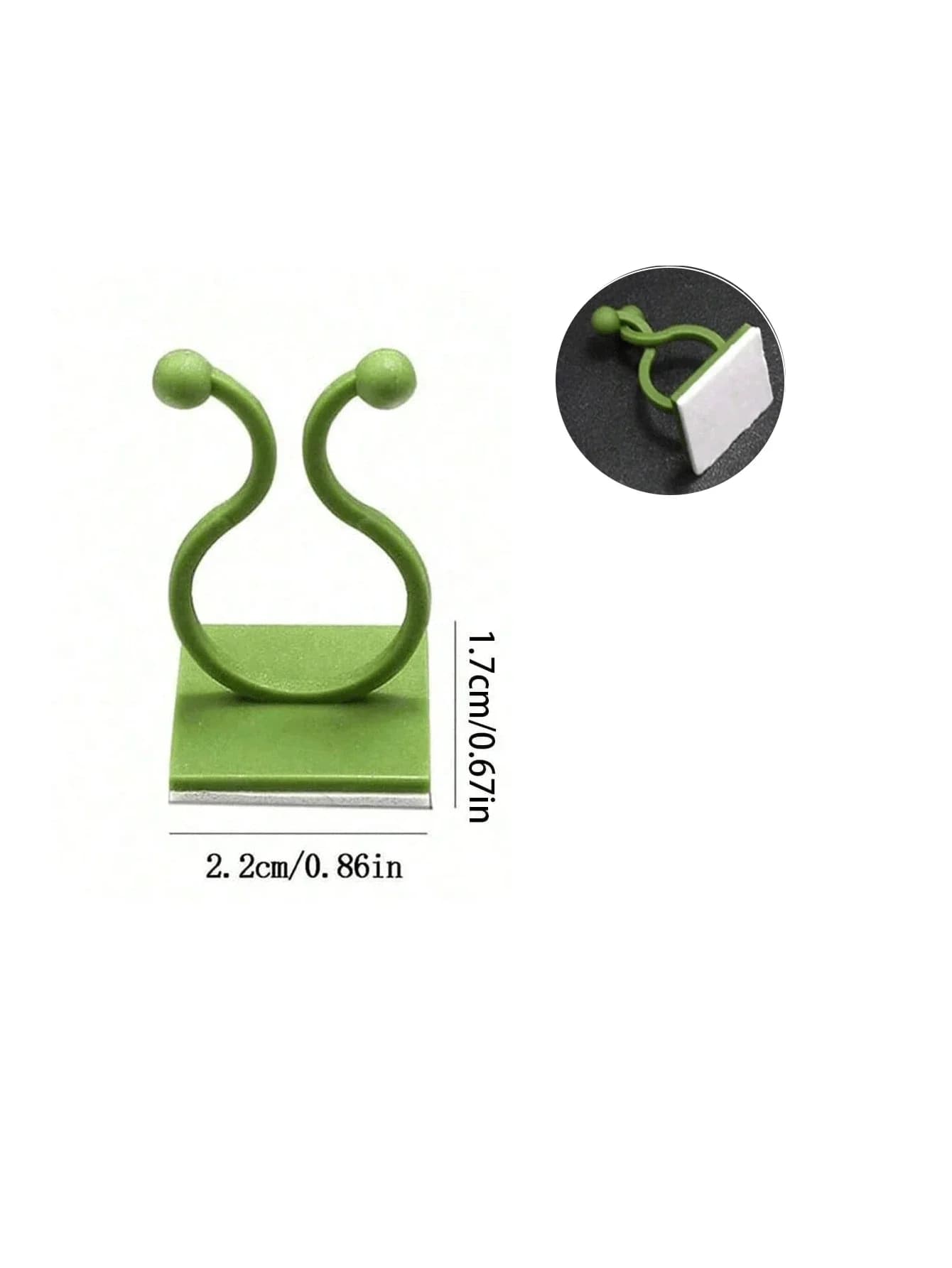 2 o 4 pezzi di mini anelli di supporto per piante a forma di U in plastica verde con base adesiva per piccoli fiori in vaso e giardini interni