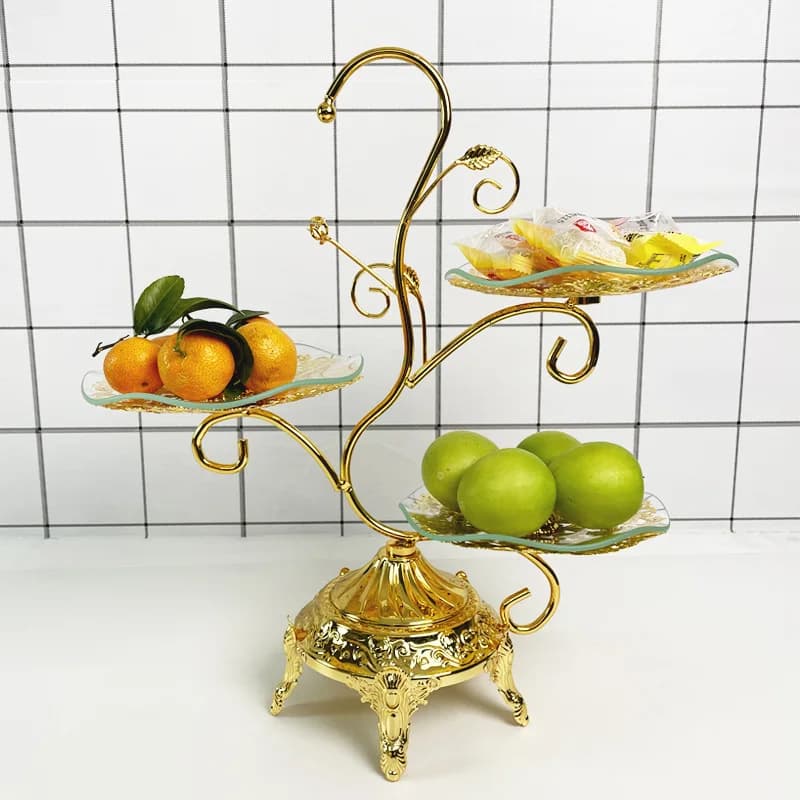 Light luxury spot European gold-plated fruit plate Xinjiang B & B hotel dried fruit snack display plate