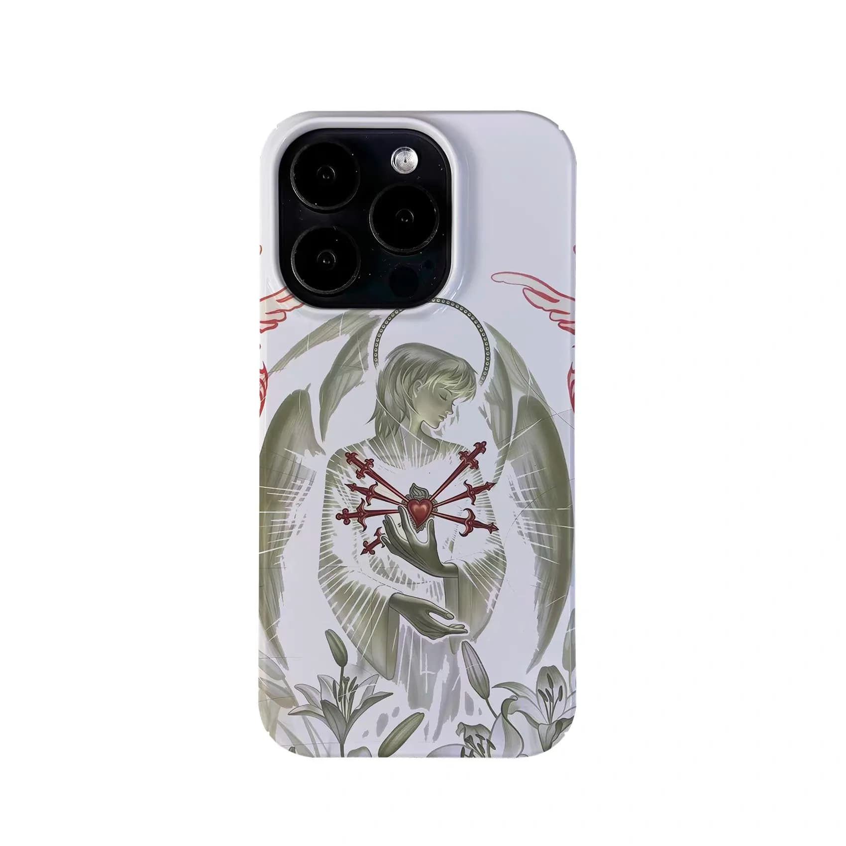 Custodia per telefono in acrilico verde luminoso a forma di cuore per iPhone 17 Air, 16E, 15 Pro Max, 14 Plus, 13, 12 Mini, 11 Pro, 16 Plus, XR, XS Max