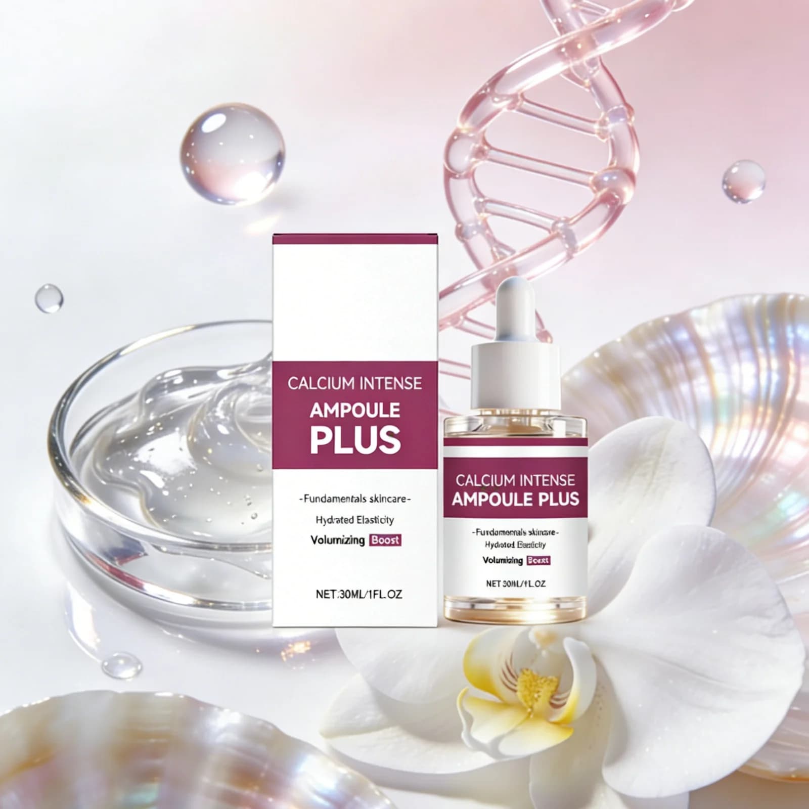 Serum Faced with Collagen in Fial, Hydrating, Face Lifting, Anti-Ceding Treatment and Ruvida Skin, Rejuvenation, Tremella Football Serum