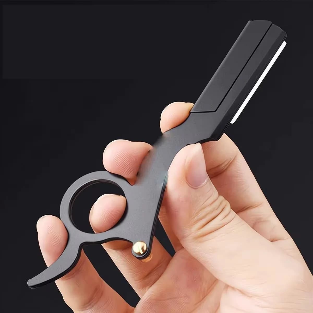 Manual Folding Razor Stainless Steel Vintage Barber Shaver Portable Manual Shaving Knife for Men Beard Care Hairdressing Tool