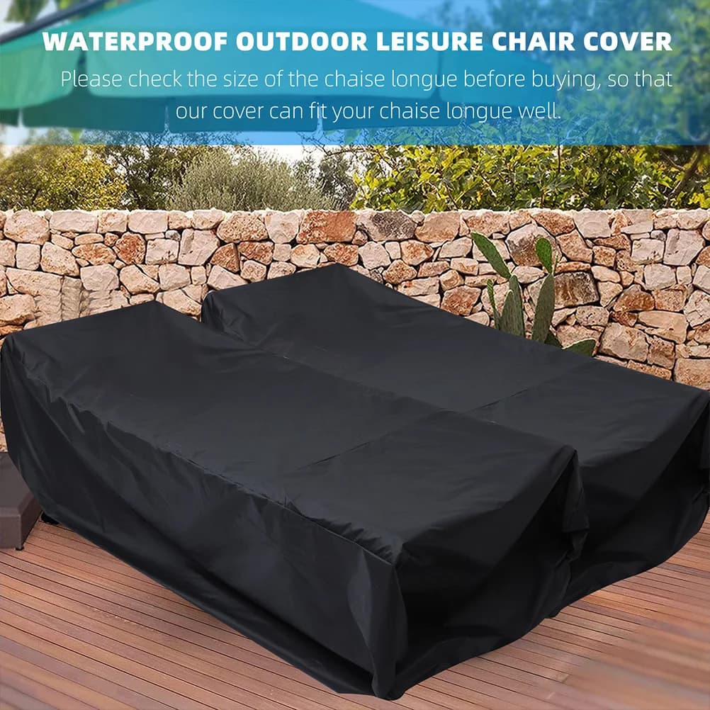 Totority 2 pieces outdoor patio chaise longue cover, UV resistant, weatherproof, for sofa furniture