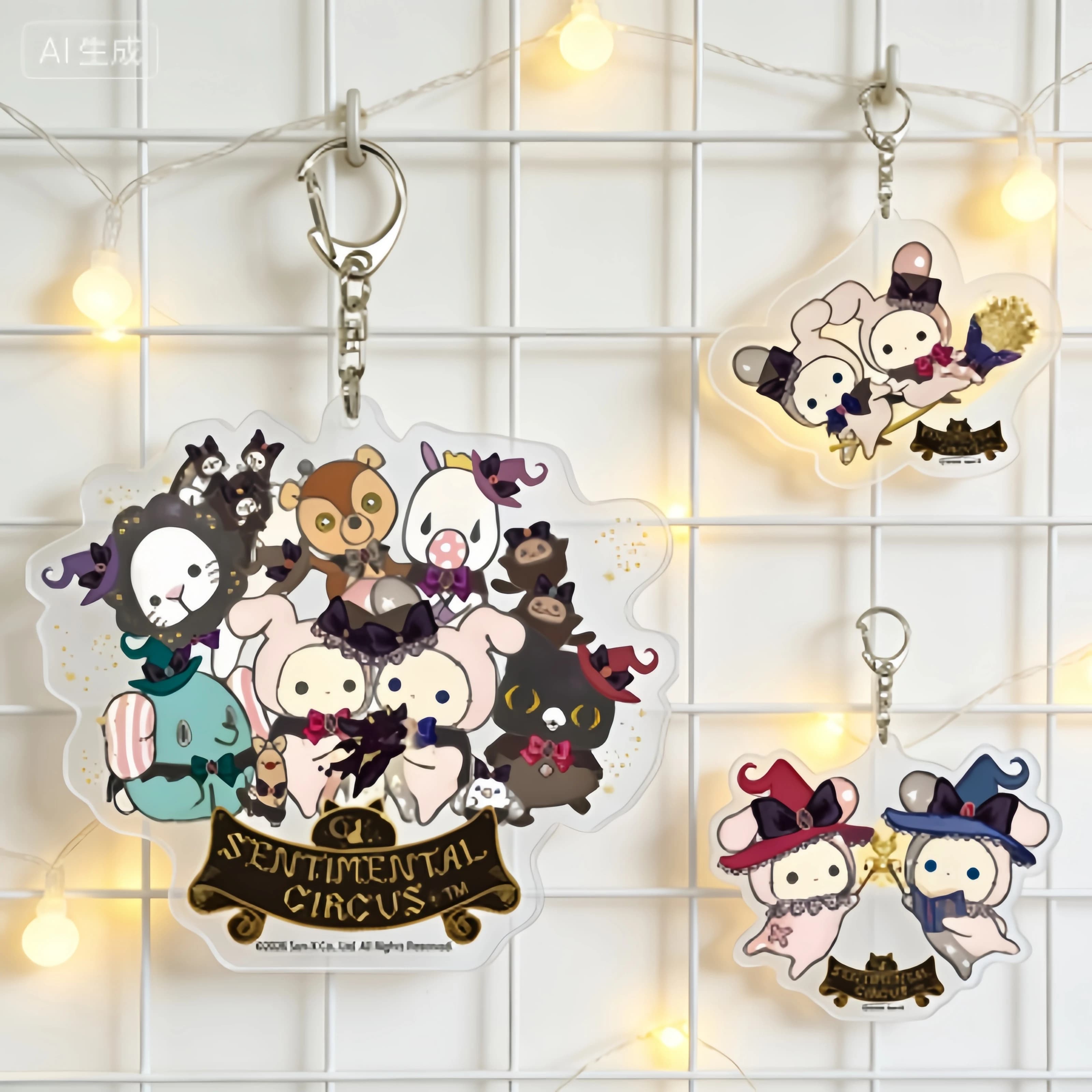 FACTORY STORE Cartoon Sentimental Circus Acrylic Pendant Keychains Creative Accessories car decorations 6cm Gifts Souvenir
