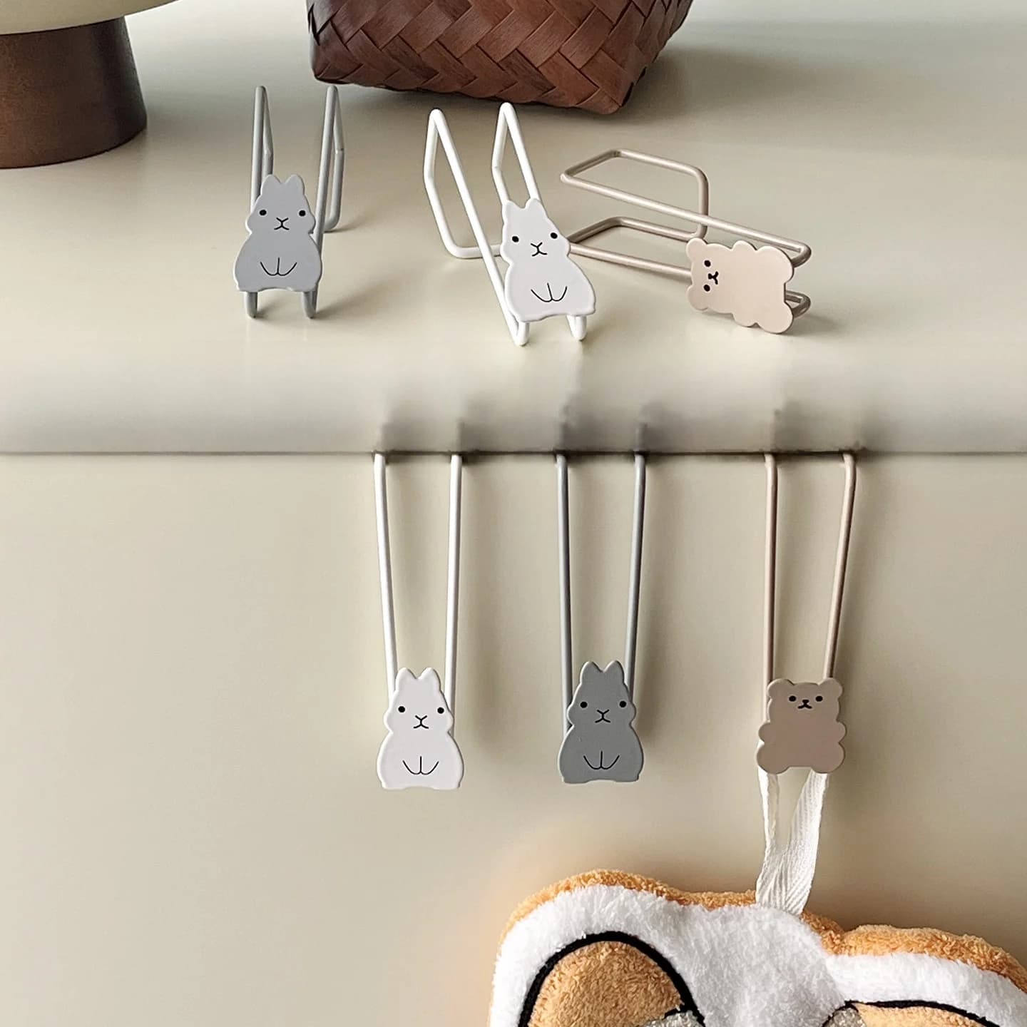 Iron Rabbit Hook Kitchen Cabinet Door Garbage Bag Support Storage Ra No Punching Required Versatile Household Organizer