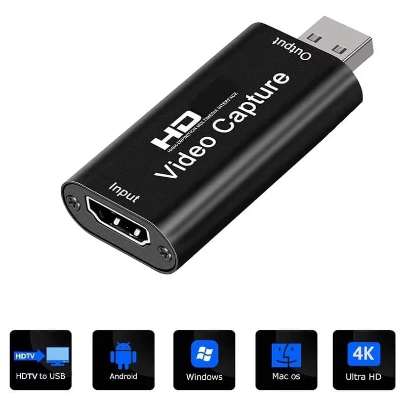 Scheda di acquisizione video con uscita 1080P, ingresso 30Hz 30fps, compatibile HDMI, per streaming live, acquisizione USB 2.0 per PS4, XBOX, telefono e giochi.