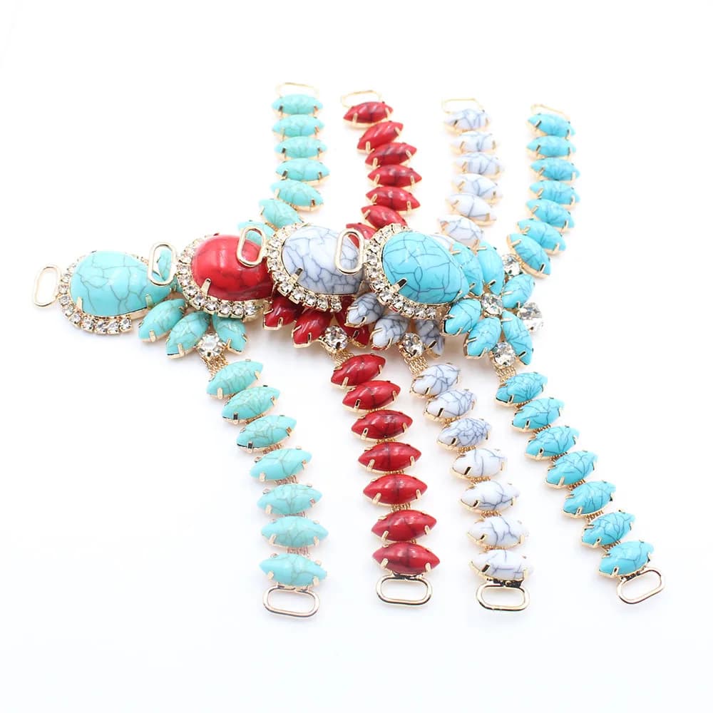 Nuova Fibbia per Colletto con Catena di Cristalli, Accessori per Cucito Fai-da-Te, Connettore per Bikini, Catena alla Moda per Infradito da Spiaggia