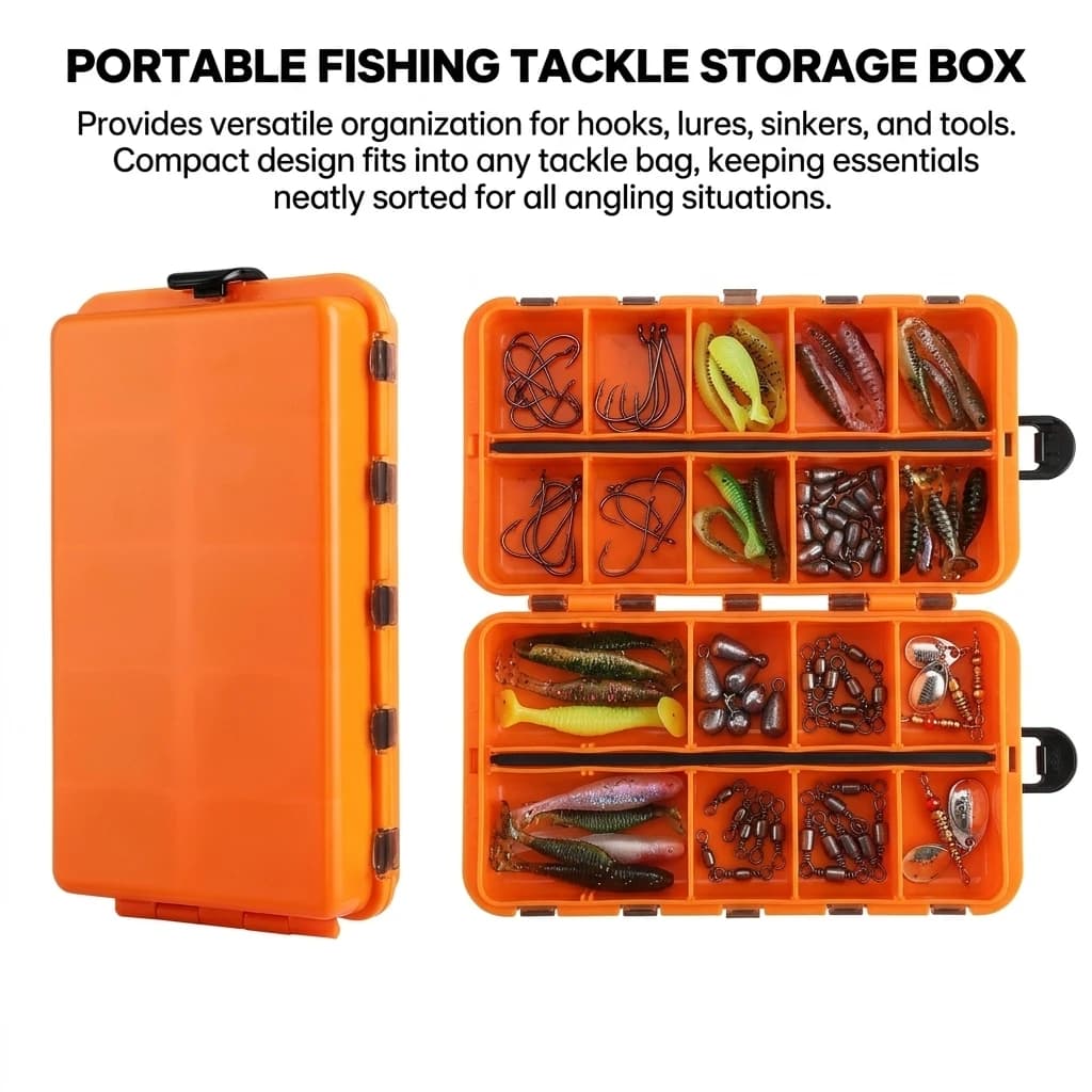 Lure Tackle Box Foldable Flipping Bait Storage Case 20-Cell Double-Sided Fishing Tackle Box Easy Access Storage for Fishing