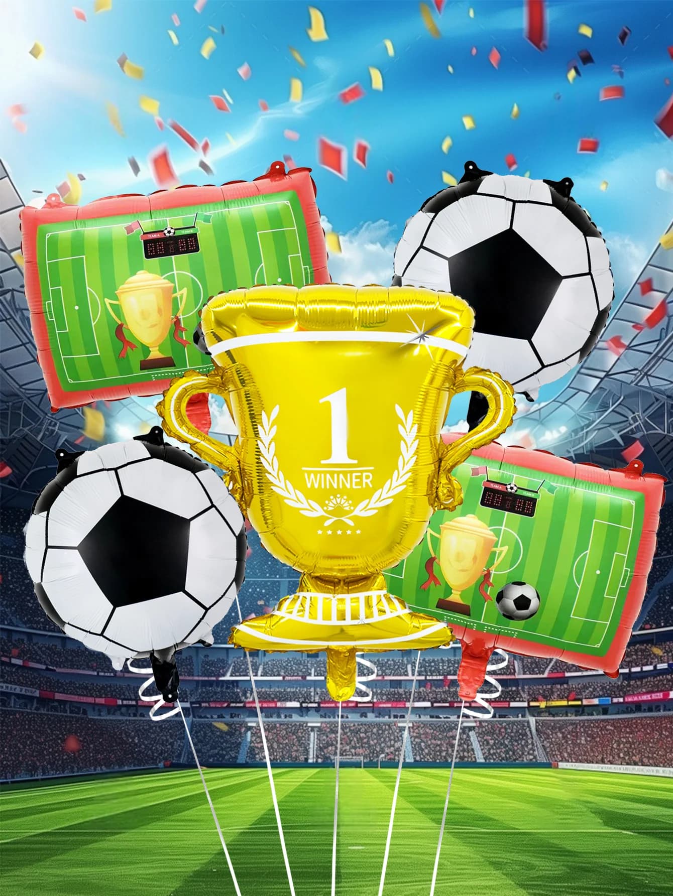 Set of football balloons for 5 pieces/set parties, suitable for football matches, birthday party decorations, football theme parties,