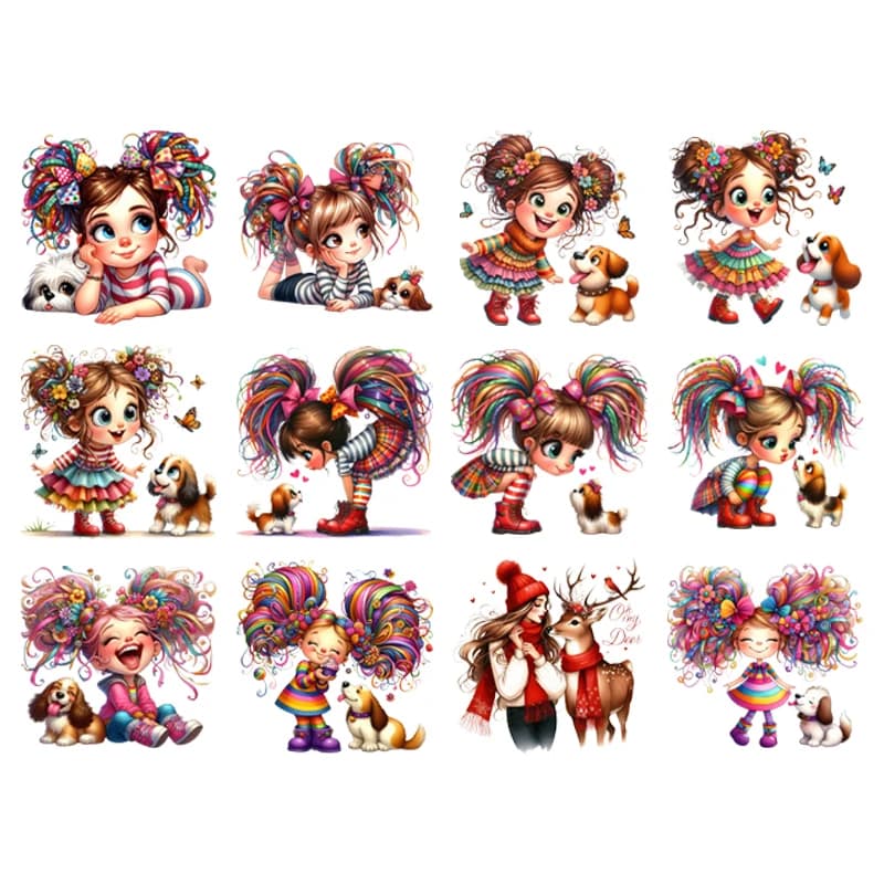 Creative vogue Afro Girl Princess head Iron On Heat Transfer Sticker For Clothes Pinted Vinyl Thermal Washable T-Shirt Applique