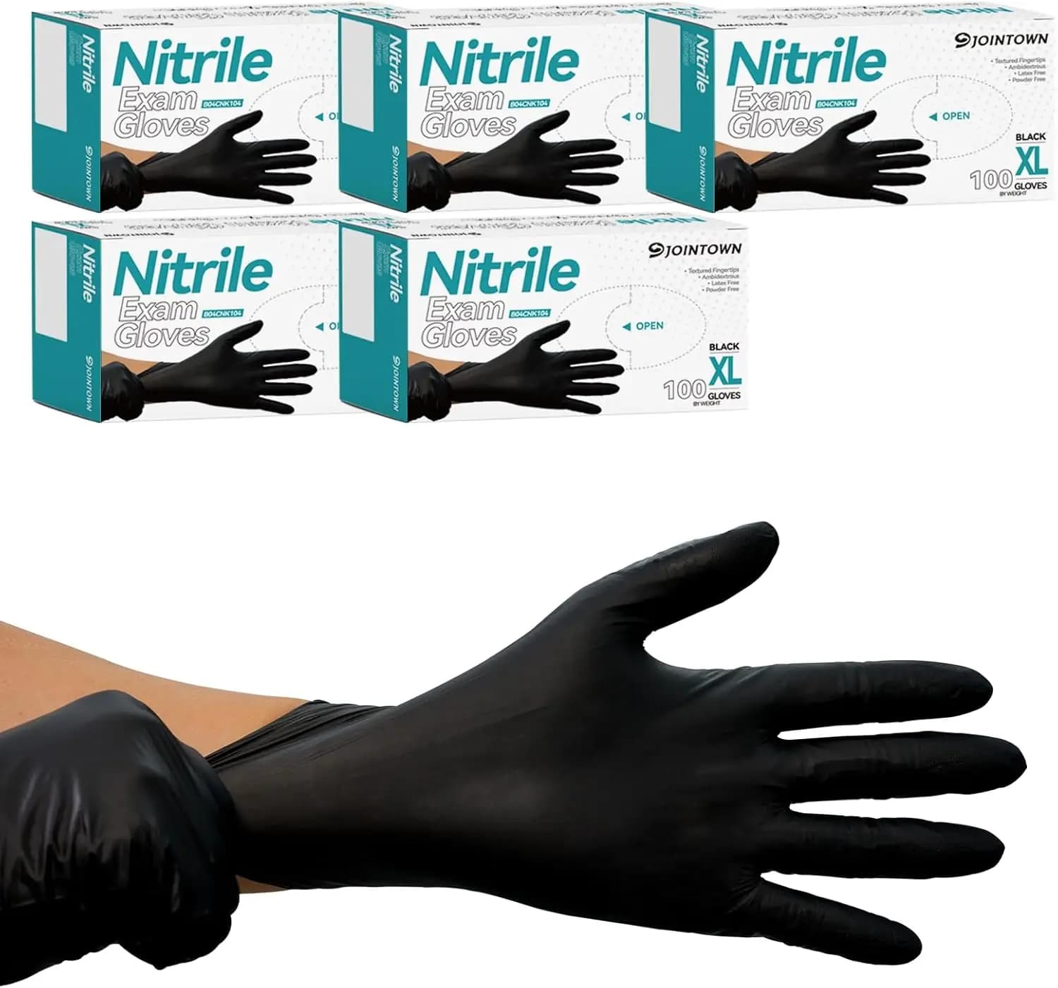 Guanti da esame in nitrile da 5,5 mil, guanti medicali neri monouso senza lattice, senza polvere, taglia media, per esame, meccanico
