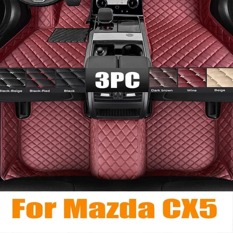 Tappetini per auto in pelle su misura per Mazda CX5 CX-5 2015 2016 Dettagli interni Tappeti per auto Tappeti Tappetini per piedi rivestimento automobilistico 060