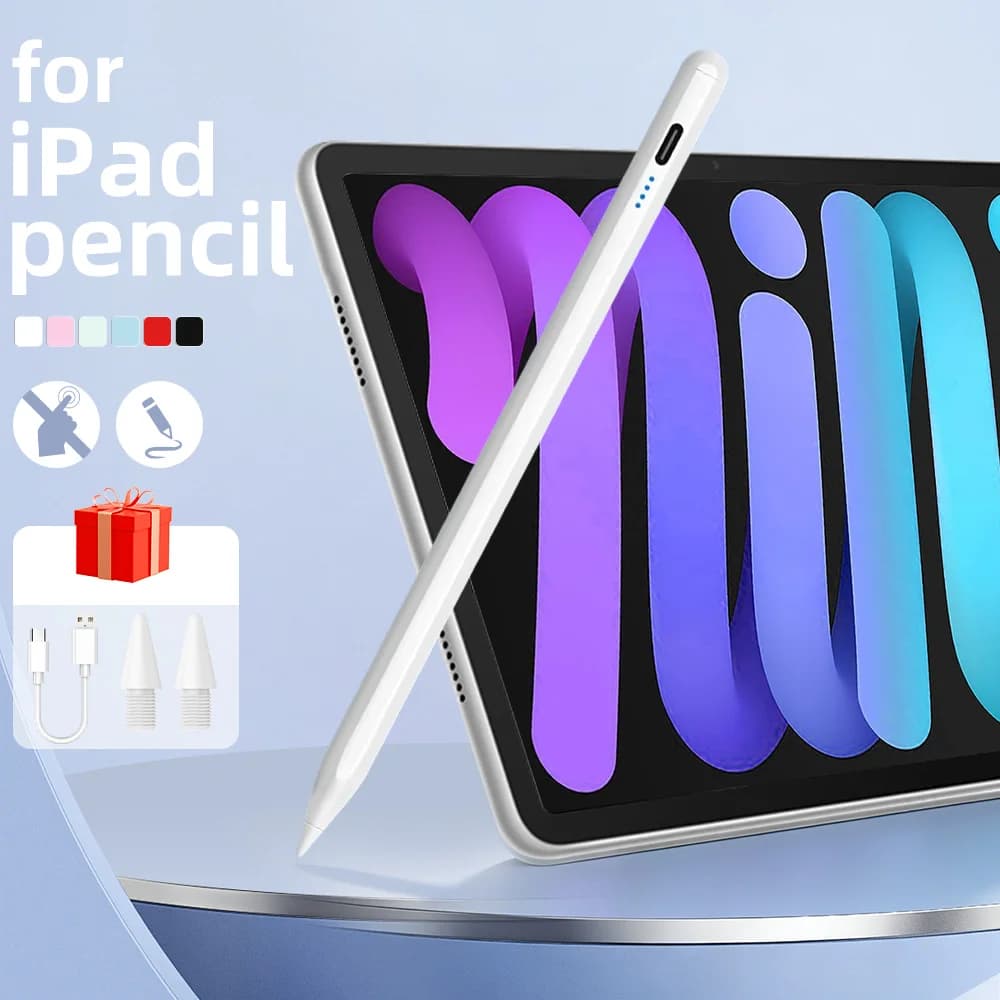 Penna Stilo per Apple iPad, Accessori per iPad Pencil 2025 A16 10a 11a Gen Pro Air Mini, Stilo con Rilevamento del Palmo e Indicatore di Carica