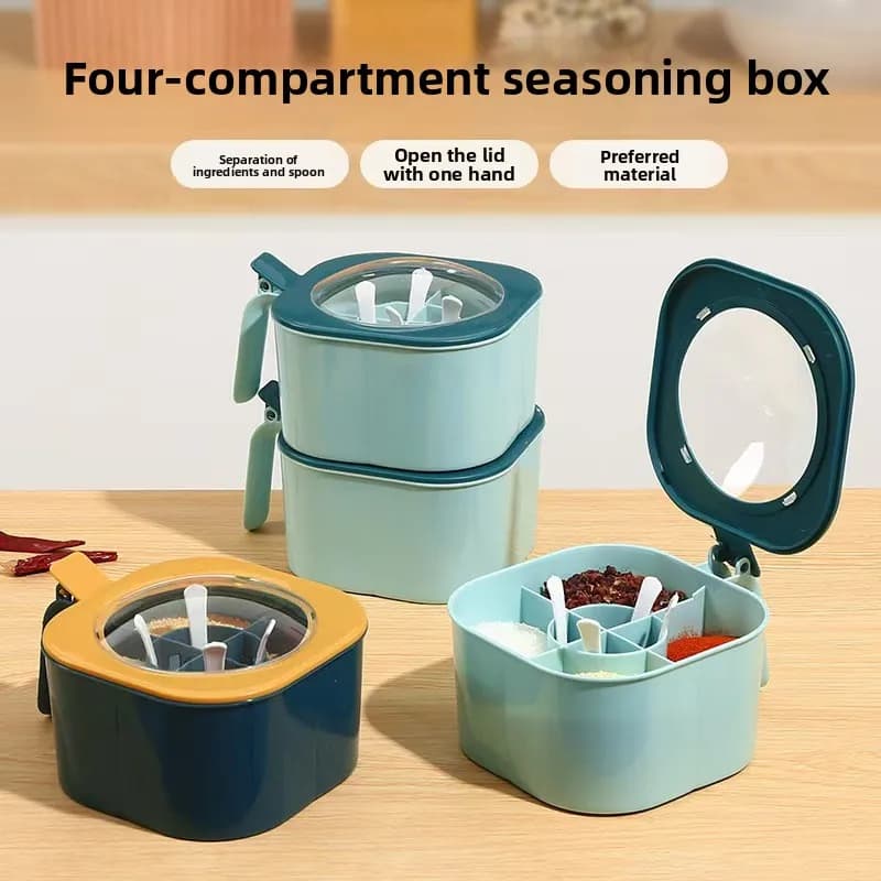Multifunctional Kitchen Spice Box Set with Divided and Integrated Design for Home Use Great for Storing Kitchen Seasonings