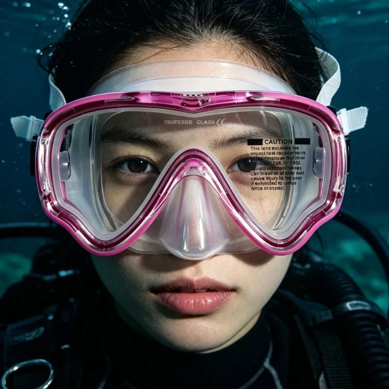 Wide View Glass Swimming Goggles, Large Frame Water Sealing DePool Swim Mask with Nose Cover for Adult Swimmers Daily 69HD