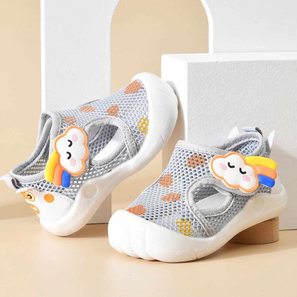 Breathable baby shoes for double mesh child with soft bottom, comfortable casual non-slip shoes to learn to walk