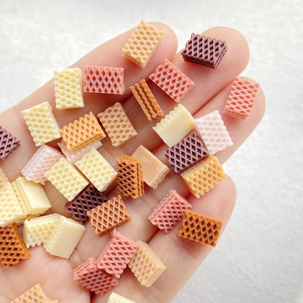 50 pcs Resin Circle Mixed Grid Chocolate Chip Biscuits Nail Art Flatback Scrapbook FAI FROM YOU Wedding Applique Accessories Jewelry Crafts