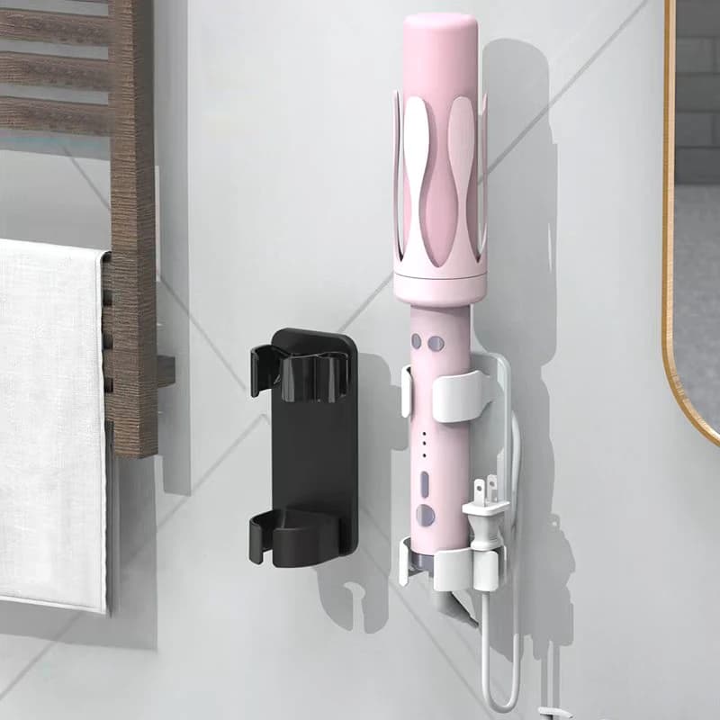 Houseeker Bigodin Plate Hair Plate Holder Wall mounted curling bracket Organizer holders for bathroom hair dryer