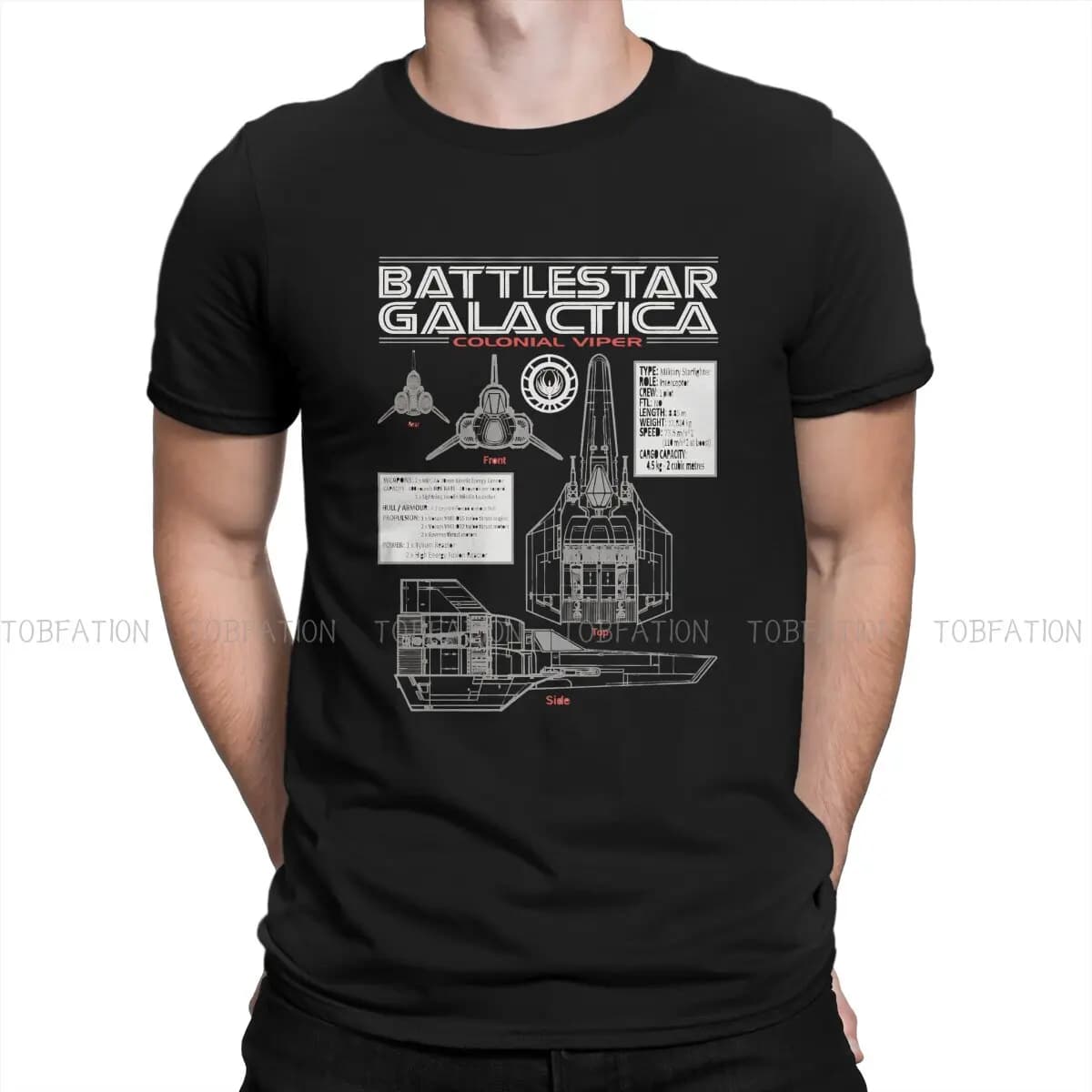 The Expanse BATTLESTAR GALACTICA COLONIAL VIPER Tshirt Vintage Gothic T-shirt da uomo Top T-shirt girocollo in cotone sciolto