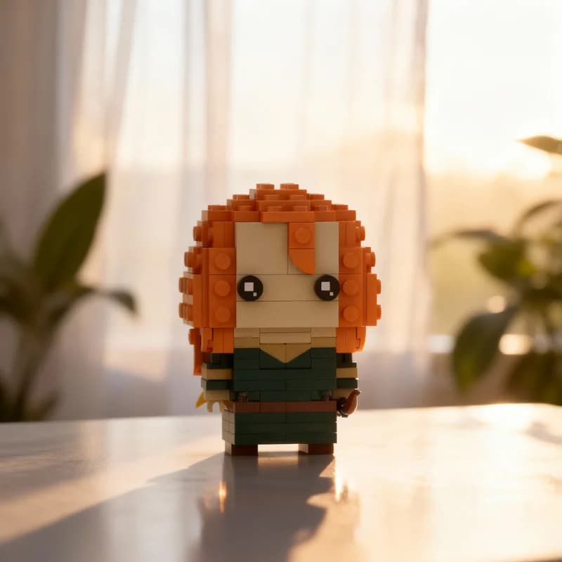 Set di Costruzioni MOC Merida Brave Brickheadz da 174 Pezzi, Modello Creativo Fai-da-Te, Regalo Decorativo da Esposizione, Assemblaggio Premium per Adulti e Bambini, per Scrivania e Casa