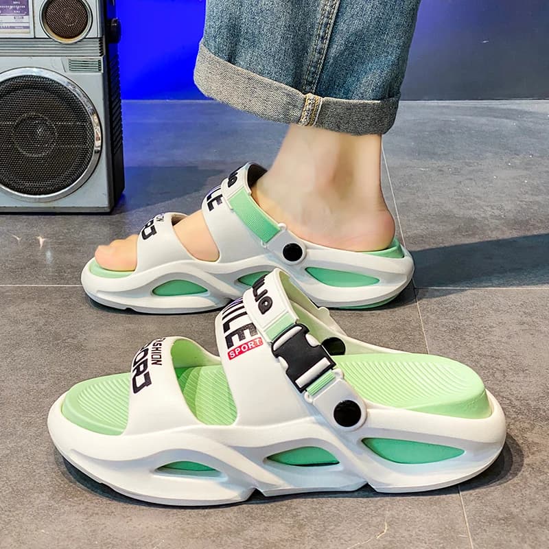 Summer Popular Men's Slippers Sports Sandals Anti-Slip Beach Driving Dual-Purpose Slip-On Shoes Youth Trend Korean Style EVA