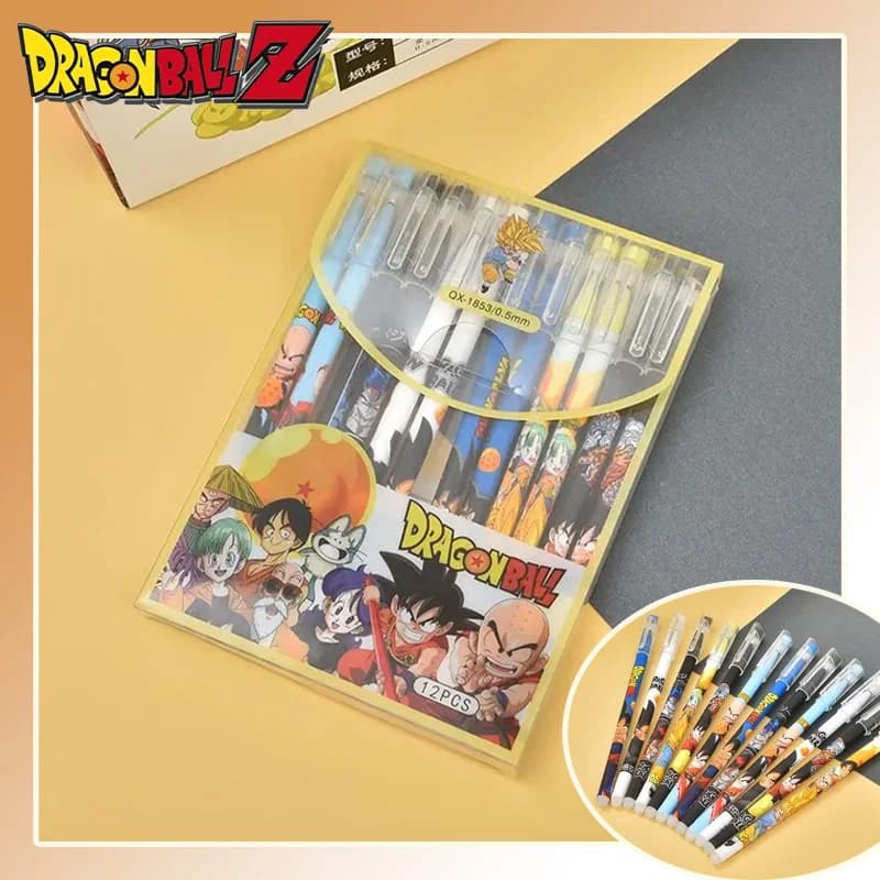 12PCS/Set Dragon Ball Gel Pen Anime 0.6mm Liquid Ballpoint Pen Cartoon Stationery Kids School Office Supplies Accessories