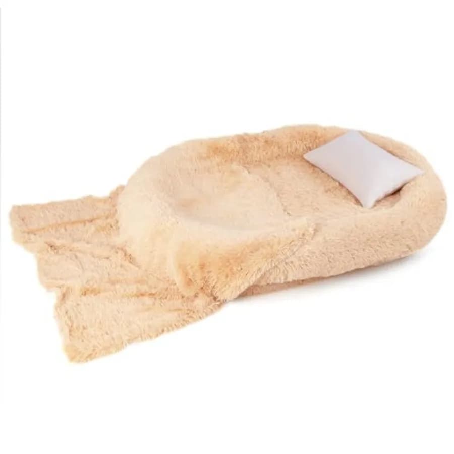 Letto per Cani di Grandi Dimensioni per Umani e Animali Domestici, con Copertura Lavabile in Finta Pelliccia Soffice, Imbottitura in Schiuma Ortopedica a Nido d'Ape, Coperta Morbida