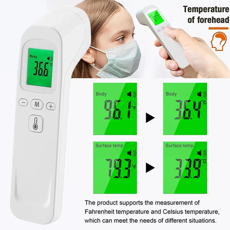 Digital Body Thermometer, Medical Front Thermometer, Rapid Temperature Measurement, Infrared Thermometer Without Contact Portable