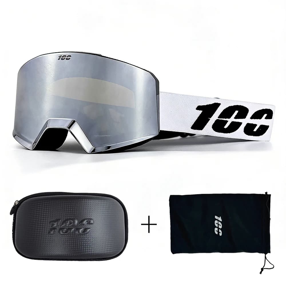 Occhiali da sci professionali magnetici Protezione UV400 Occhiali da sci antiappannamento per uomo Donna Lenti a cambio rapido 100 Occhiali da snowboard