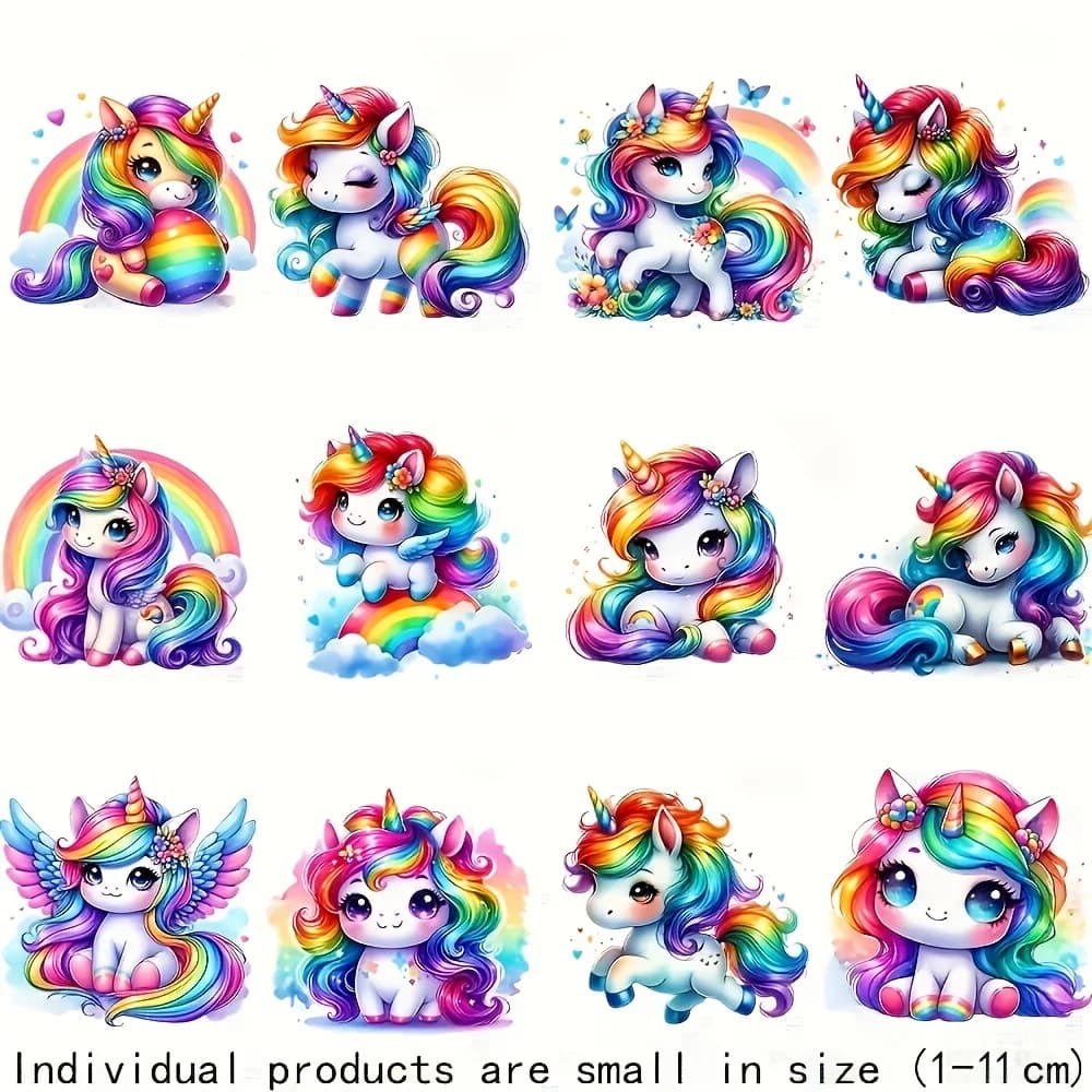 Wall decals HTV Soft Effect Neon Unicorno Arcobaleno – Expressive Eyes Crini Soffici – Thermoadhesive Toppes DIY for T-shirt Hats Handicrafted Bags for Party