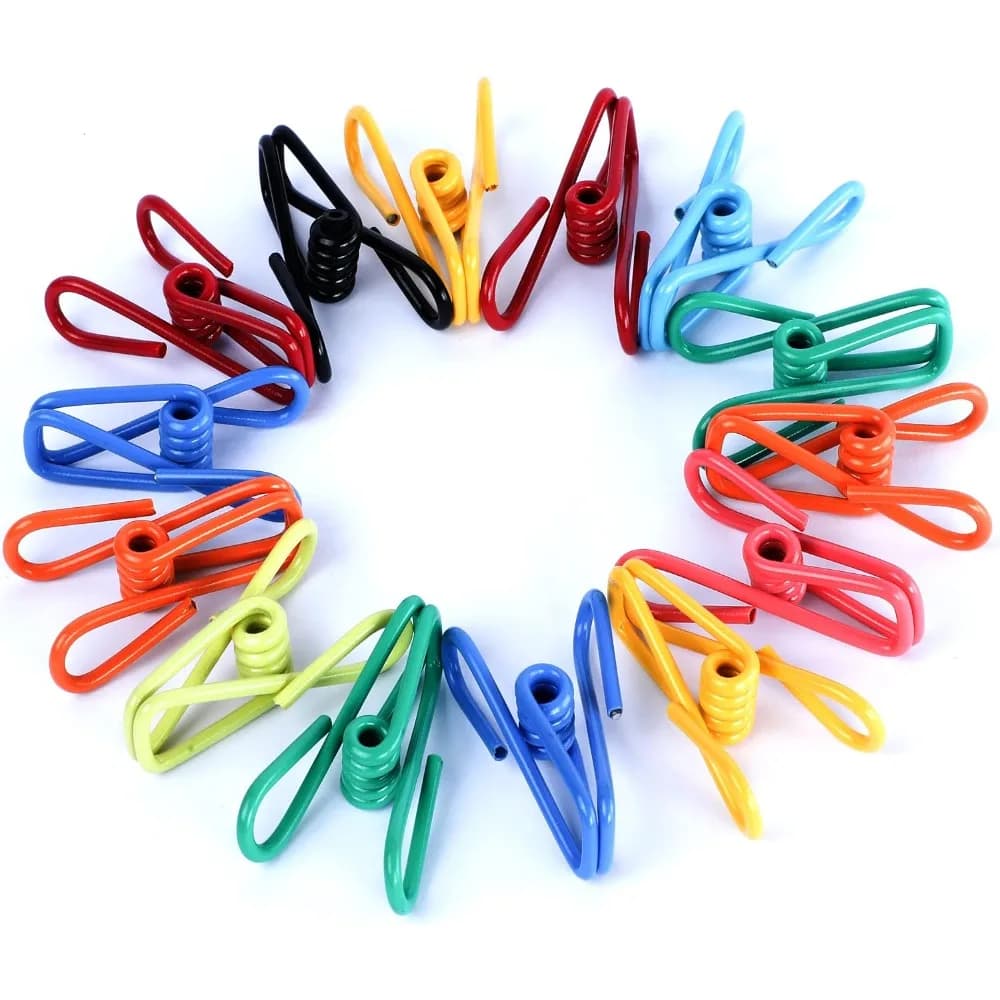 30 Pack Colorful 2 Inch PVC Coated Chip Bag Clips Food Sealer Storage Clips for Kitchen Laundry Hanging Clothesline Paper Holder Multipurpose Clothes Pins