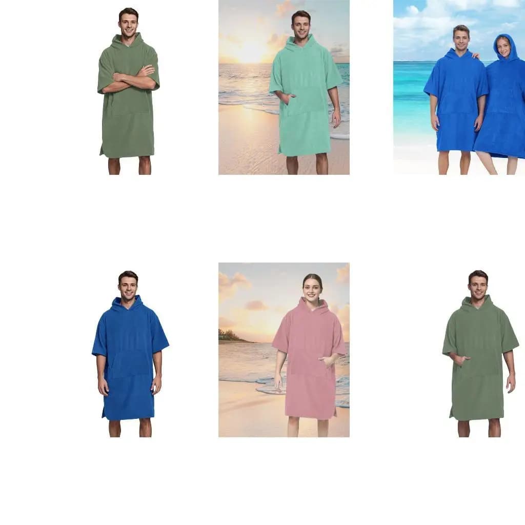 Quick Drying Absorbent Bathrobe for Adults Waterproof Windproof Sun Protections for Beach Pool and Outdoor Sports K1YF