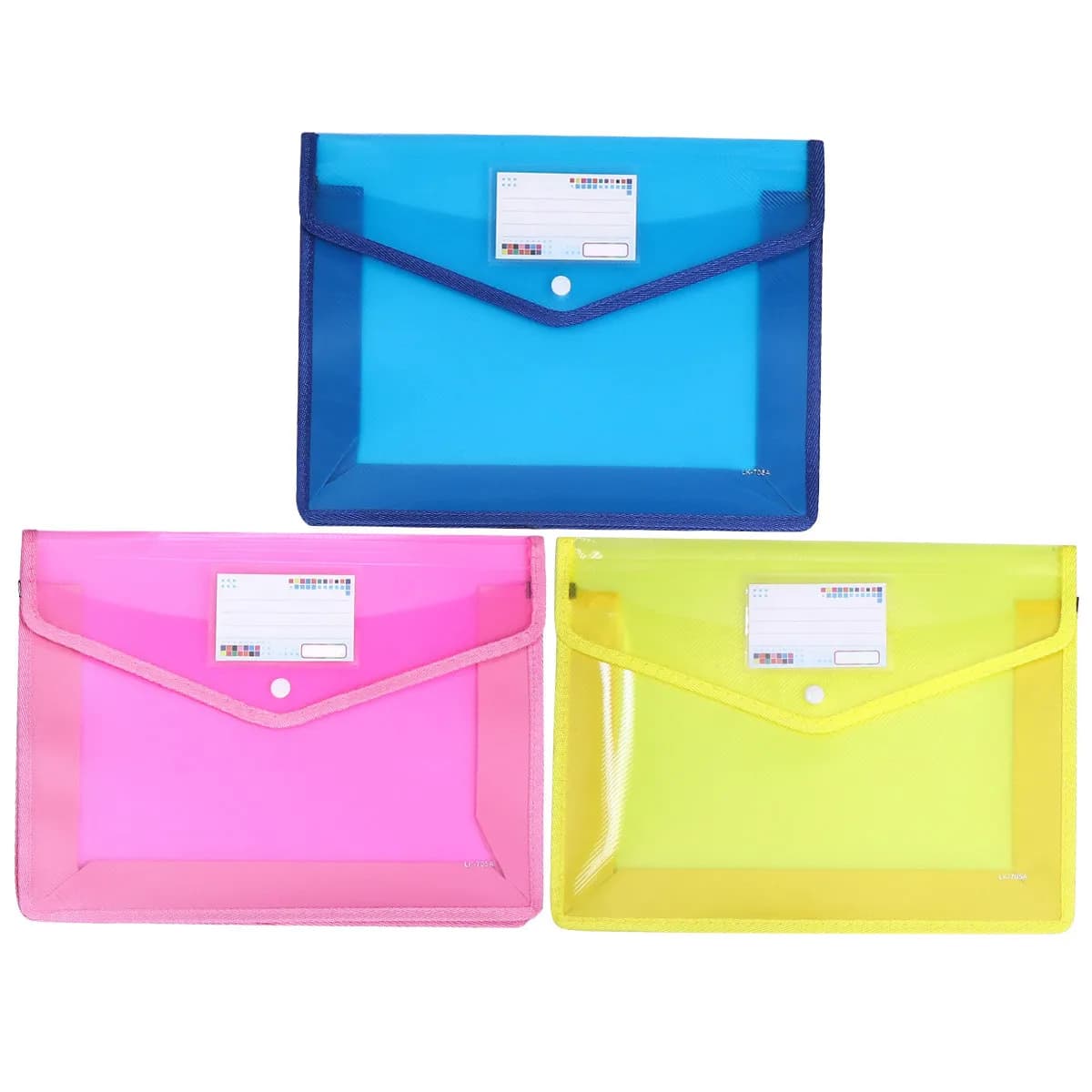 Set di 3 Buste Portadocumenti Impermeabili, Organizzatore per Ufficio, Scuola e Casa, in PVC Trasparente Resistente