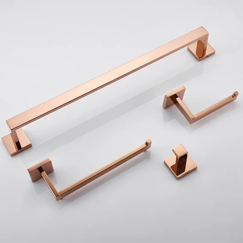 Set di ciondoli per hardware da bagno Portasciugamani in acciaio inossidabile Porta carta igienica Anello portasciugamani Gancio Accessorio da bagno Oro rosa