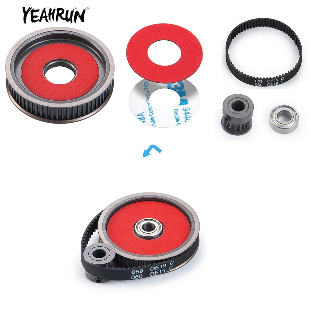 YEAHRUN 3.17/5.0mm Sistema di ingranaggi di trasmissione a cinghia a basso rumore per 1/10 Axial SCX10 SCX10II 90046 RC Crawler Parti di automobili