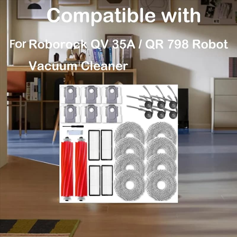 B64B-Kit di accessori per parti di ricambio per aspirapolvere robot Roborock QV 35A / QR 798