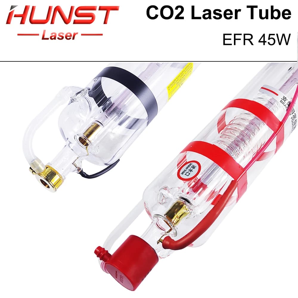 Tubo laser CO2 Hunst EFR 50W 45W, diametro 50mm, lunghezza 800mm / 1000mm, lampada laser in vetro per macchina da taglio e incisione CO2