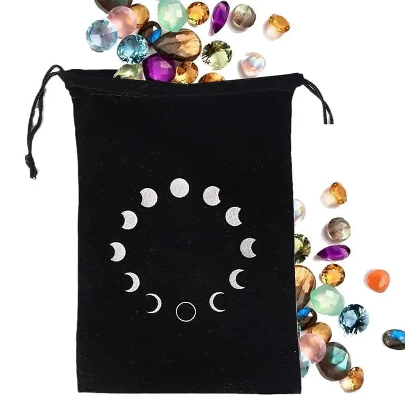 Borsa portaoggetti per carte dei tarocchi Custodia per tarocchi in flanella Mazzo di carte Sacchetti con coulisse in cristallo Mazzo di tarocchi per dadi Borse per uso multiplo