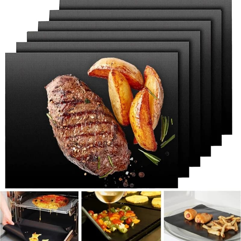 Non-stick Barbecue Mats and Oven Liners Reusable and Easy To Clean-suitable for Ovens Gas Charcoal and Electric Barbecues
