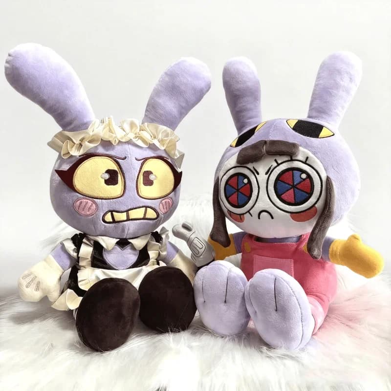 Peluche Coniglio Viola da Circo, Bambola di Peluche Kawaii, Morbido Peluche Anime Carino, Regalo di Compleanno per Bambini
