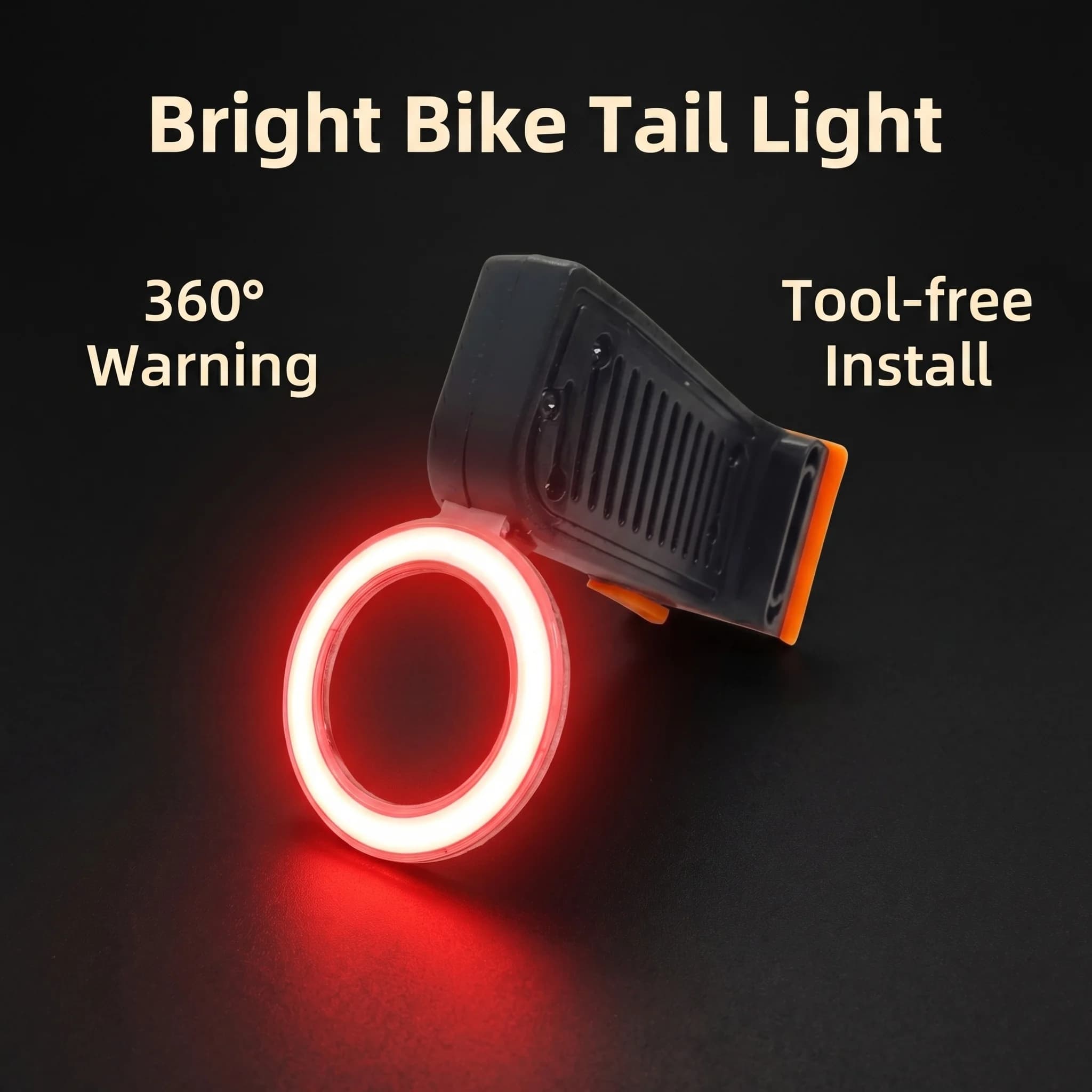 USB Rechargeable Bicycle Taillight, LED Bike Rear Light with 5 Light Modes for Night Riding, Mountain Road Bike Accessories