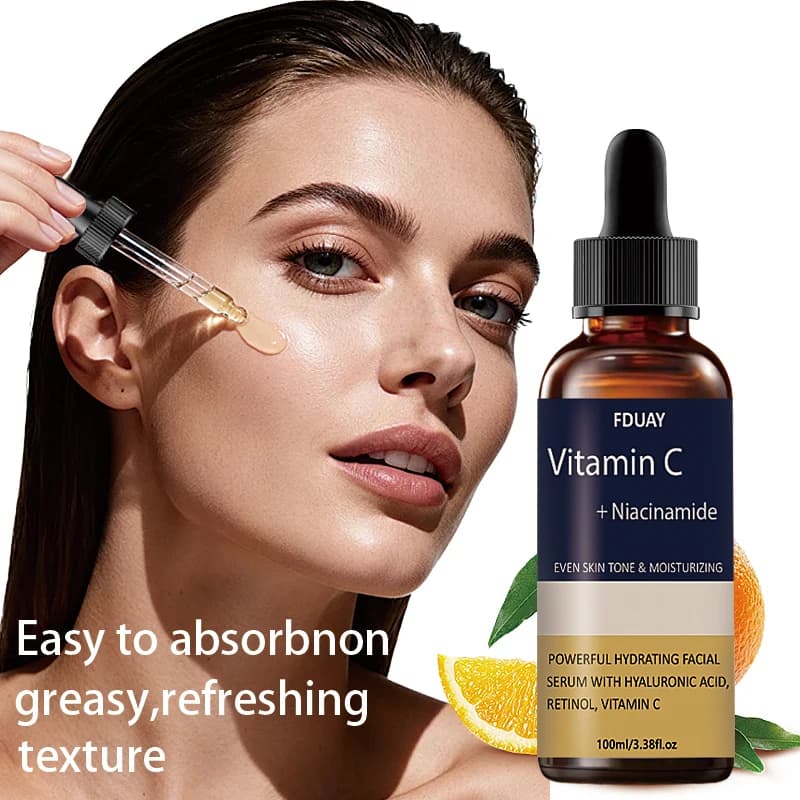 Vitamin C & Niacinamide Facial Serum, Hyaluronic Acid for Hydration, Firming, Smoothing, Nourishing, and Brightening Skincare