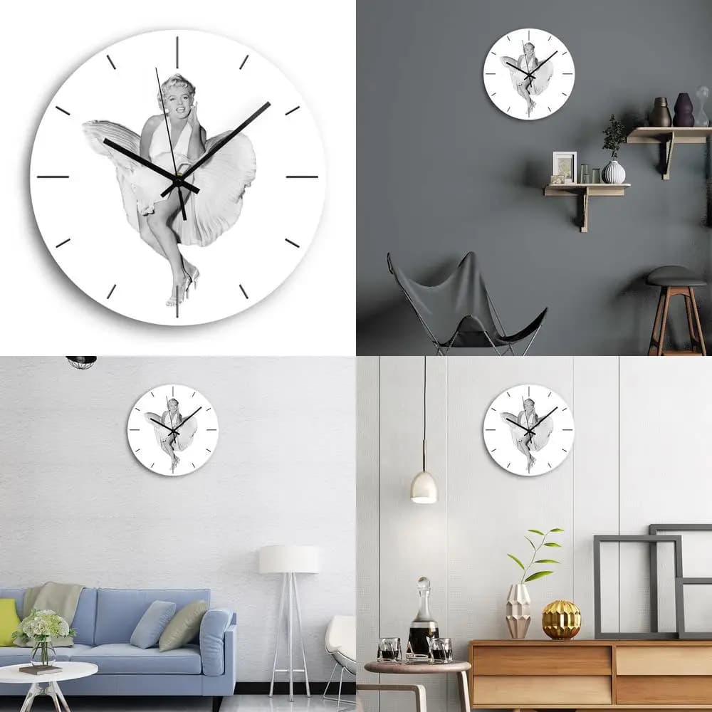 Orologio da parete silenzioso in acrilico Dreamya bianco e nero sexy e affascinante, atmosfera unica, best seller