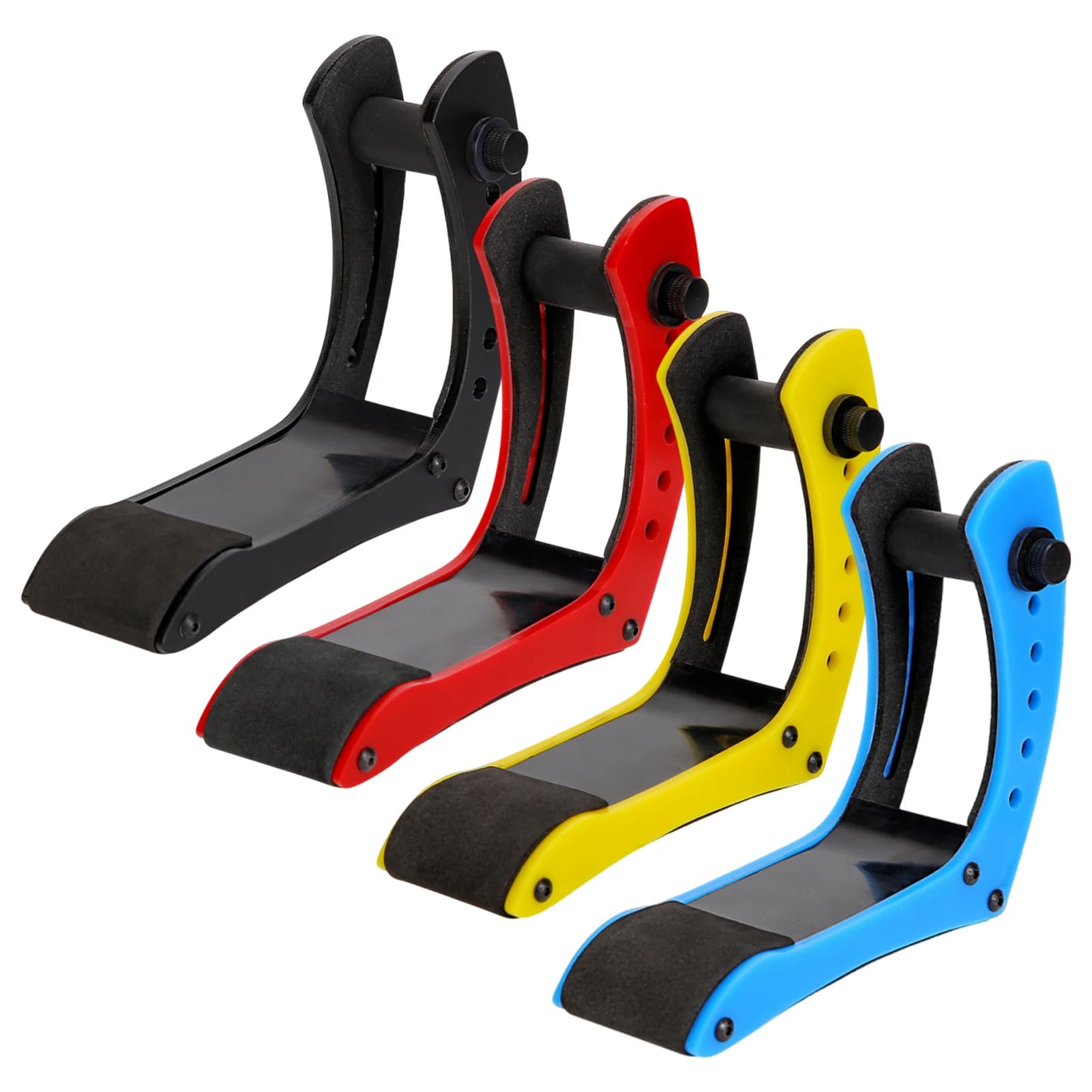 Supporto per supporto per chitarra elettrica Supporto per supporto per morsetto in acrilico Cuscinetti in spugna Supporto per rack per chitarra verticale regolabile in altezza a 6 posizioni