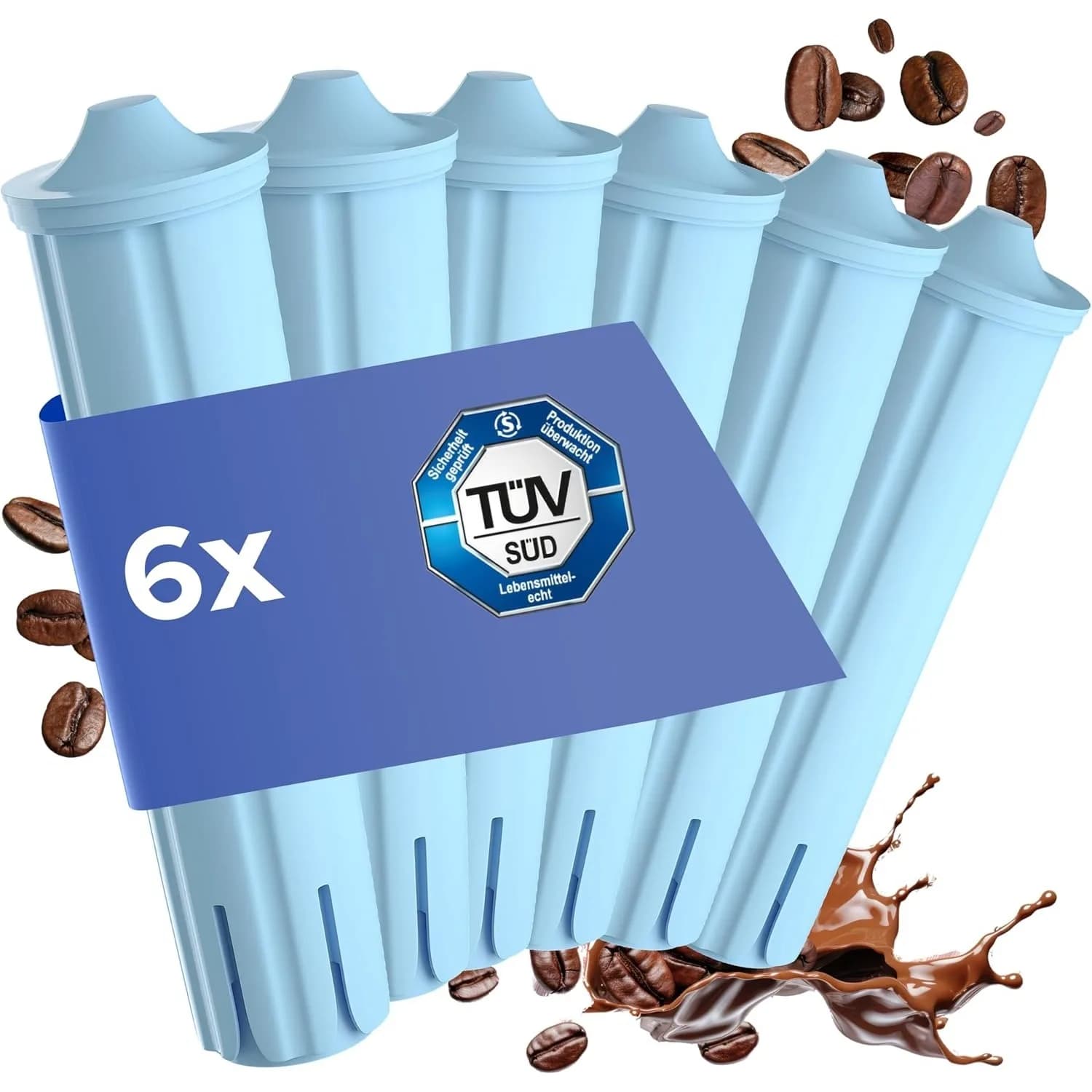 Filtro dell'acqua che sostituisce il filtro blu per macchine da caffè completamente automatiche Jura, rimuovendo le sostanze nocive. Sostituisce solo i filtri blu.