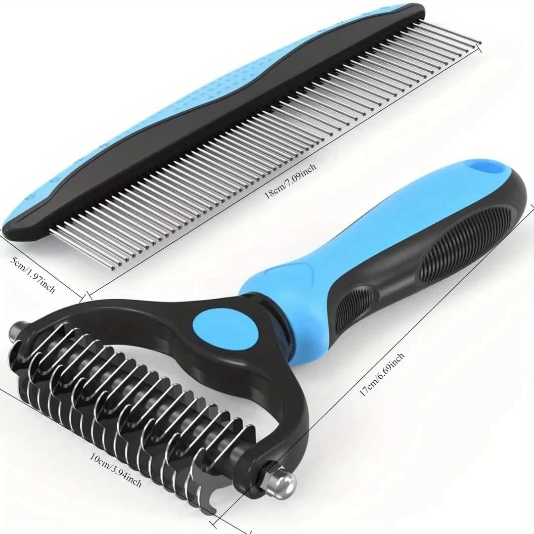 Dual-Sided Professional Deshedding Brush for Cats and Dogs ,Pet Grooming Brush Comb,Pet Brush for Removing Tangles and Knots