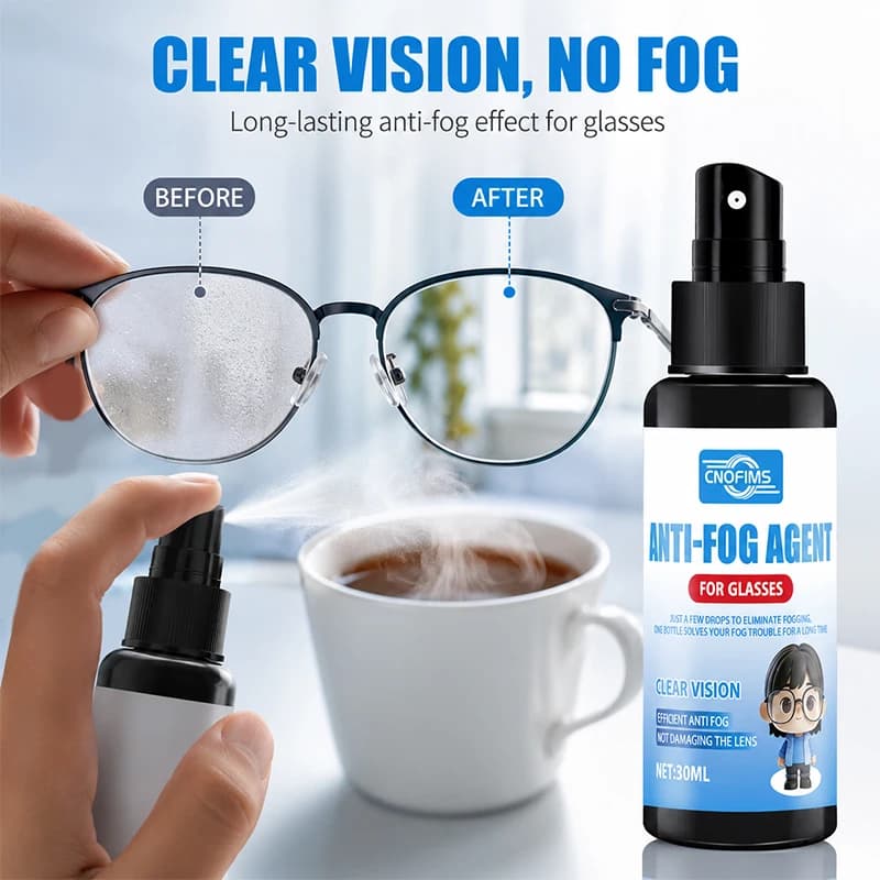 Anti-Fog Spray for Glasses and Goggles, Portable Defogging Cleaner for Sunglasses, Ski Goggles, Helmet Visors and Car Glass
