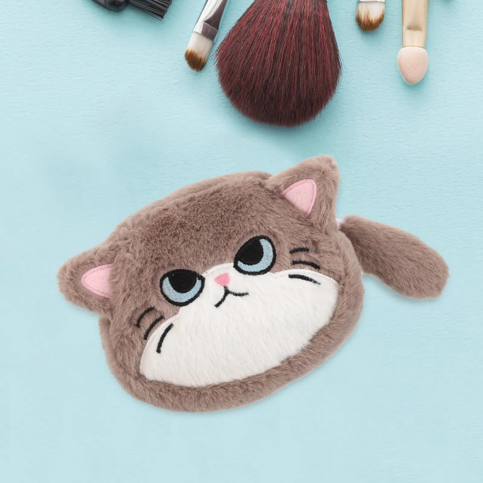 Portamonete a Forma di Gatto, Carino Portamonete Cartoon, Organizer per Trucchi e Rossetti, Piccola Borsa Portaoggetti per Ragazze, Portachiavi, Portamonete