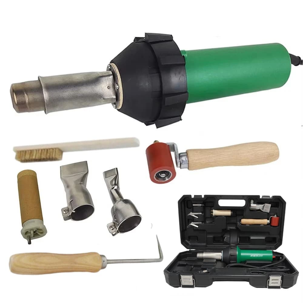 Professional 1600W Heat Gun Set EU Free Shipping Hot Air Torch Kit Plastic Welder for TPO PVC Banner Burner Overlap Welding Tool