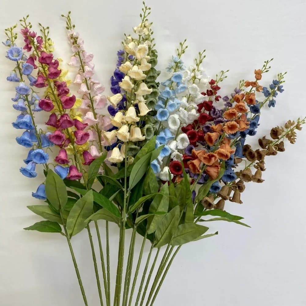 Nuove Lunghe Rami Artificiali di Giglio della Valle in Seta, Fiori Finti Decorativi, Piante Artificiali per Ornamenti da Soggiorno